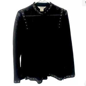 Exclusively Misook Acrylic Button Down Tuni Black •Pics Don’t Do It Justice•